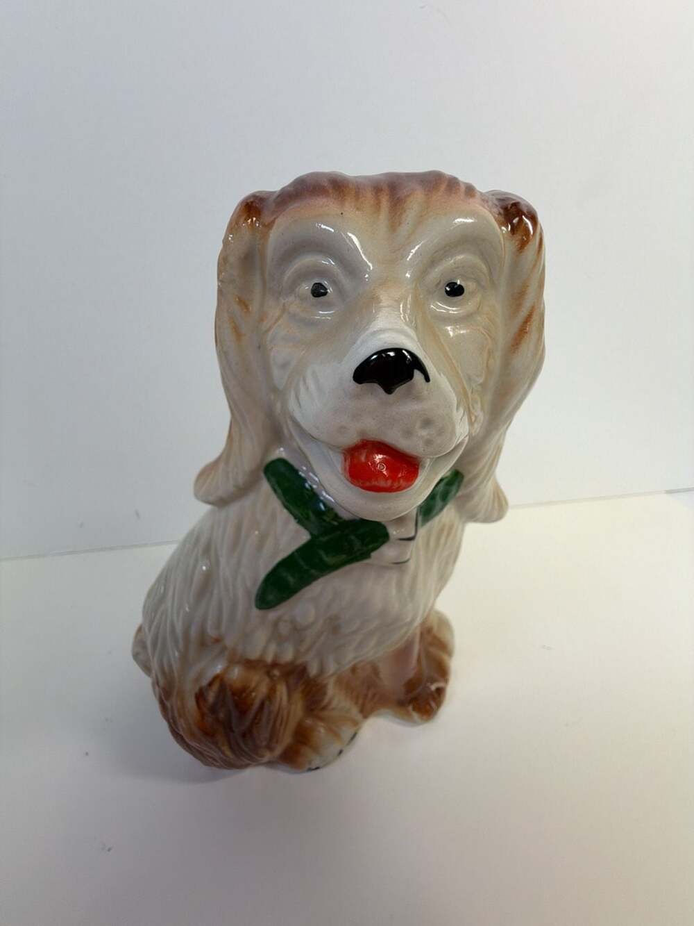 Vintage Ceramic Spaniel Dog Figurine Made in Brazil 7 Inch